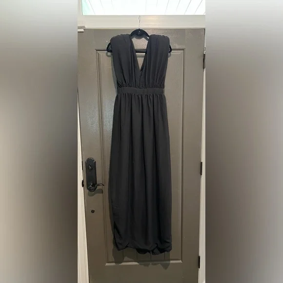 Gorgeous! ‘AQUA by AQUA’ V-Neck Padded Shoulder Elegant Dress!! Size UK 8/US 4.